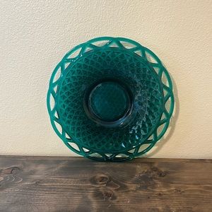 Imperial Glass Lace Edge Stiegel Green Plate